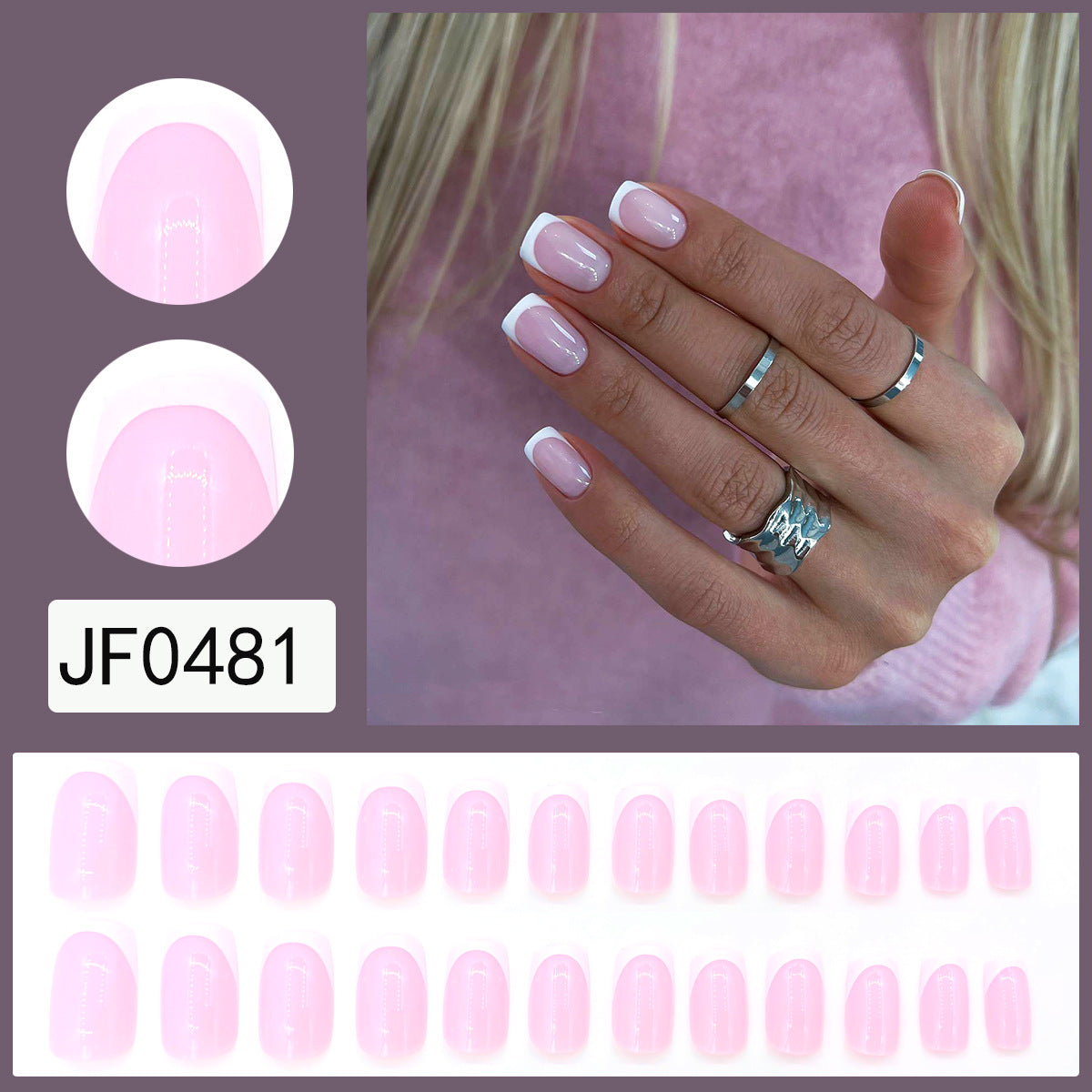 Wholesale Plastic White Edge Nail Art Stickers